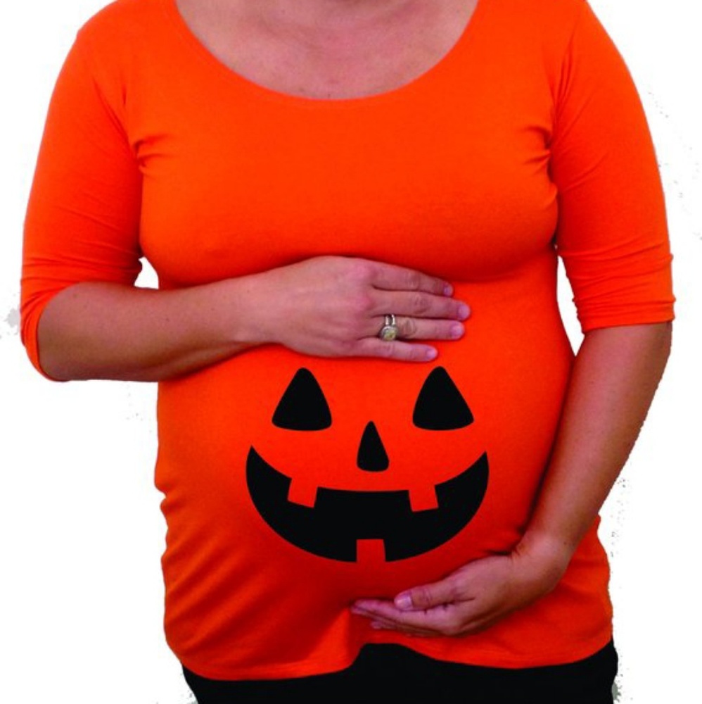 Jack-o-lantern maternity top